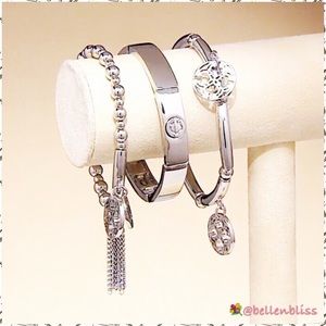 Stretch Charm Bracelets C. Wonder, Silver Set of 3